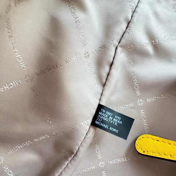 Michael Kors YELLOW Jet Set Tote Medium Travel MD TZ Jasmine Saffiano Leather - Picture 6 of 10